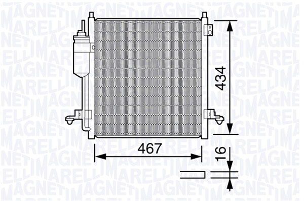 MAGNETI MARELLI Lauhdutin, ilmastointilaite 350203668000